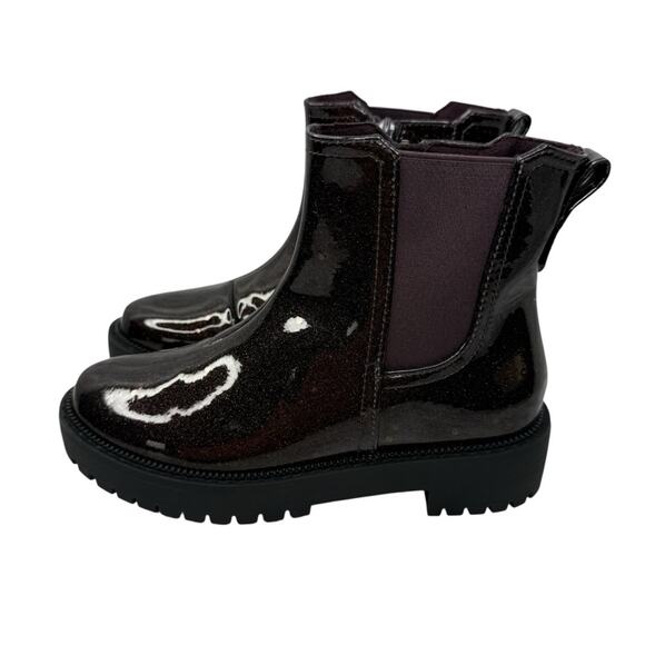 NWOT TOMS Bennet Purple Glitter Chelsea Ankle Boots Big Girls Sz 1 - Picture 3 of 15